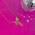 Disco Wave Gold & Diamond Necklace,,hi-res view 1