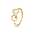 14KT Yellow Gold Infinity Diamond Finger Ring,,hi-res view 1