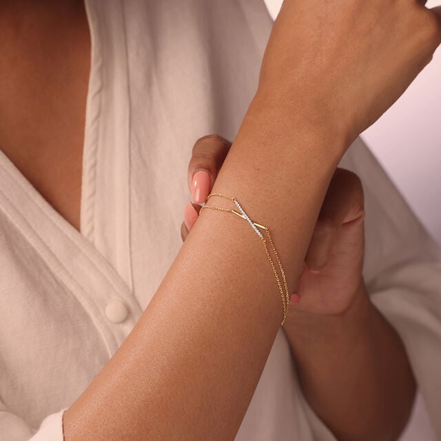 Radiant Fusion 14KT Gold & Diamond Bracelet,,hi-res image number null