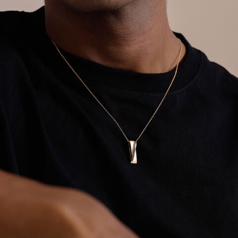 Sculpted Contrasting Gold Pendant