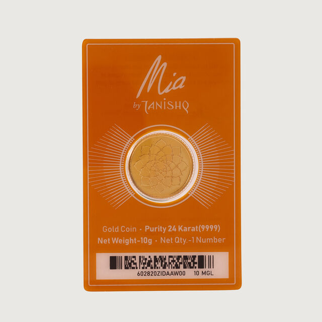 10 gm 24 Karat Lotus Gold Coin (9999 Purity),,hi-res image number null