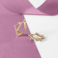 Sculpted Radiant Gold & Diamond Hoop Earrings,,hi-res view 1