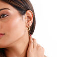 Sculpted Twist Gold Hoop Earrings,,hi-res view 2
