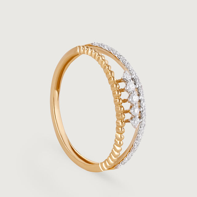 Radiant Duo Gold & Diamond Finger Ring,,hi-res image number null
