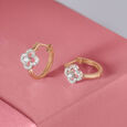 Elegant Radiant Gold & Diamond Hoop Earrings,,hi-res view 1