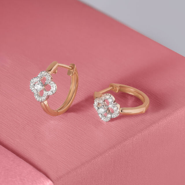 Elegant Radiant Gold & Diamond Hoop Earrings,,hi-res image number null