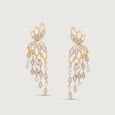Lotus Cascade Diamond Drop Earrings,,hi-res view 3