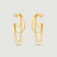 Fluid Cascading Gold Hoop Earrings,,hi-res view 5