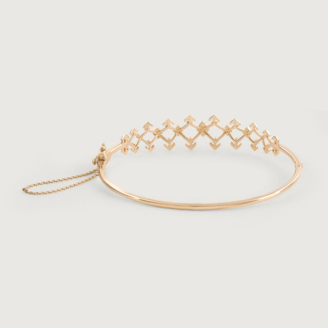 Zig-Zag Elegance Gold & Diamond Bangle,,hi-res image number null