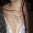 Midnight Glint Gold & Diamond Necklace,,hi-res view 3