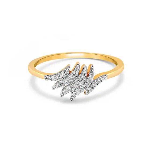 18KT Yellow Gold & Diamond Encrusted Finger Ring,,hi-res view 2
