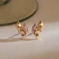 Graceful Textured Gold Stud Earrings,,hi-res view 1