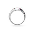 925 Silver Enchanting Wavy Ring with Garnets and Sapphires,,hi-res view 3