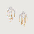 Retro Rhythm Gold & Diamond Drop Earrings,,hi-res view 4