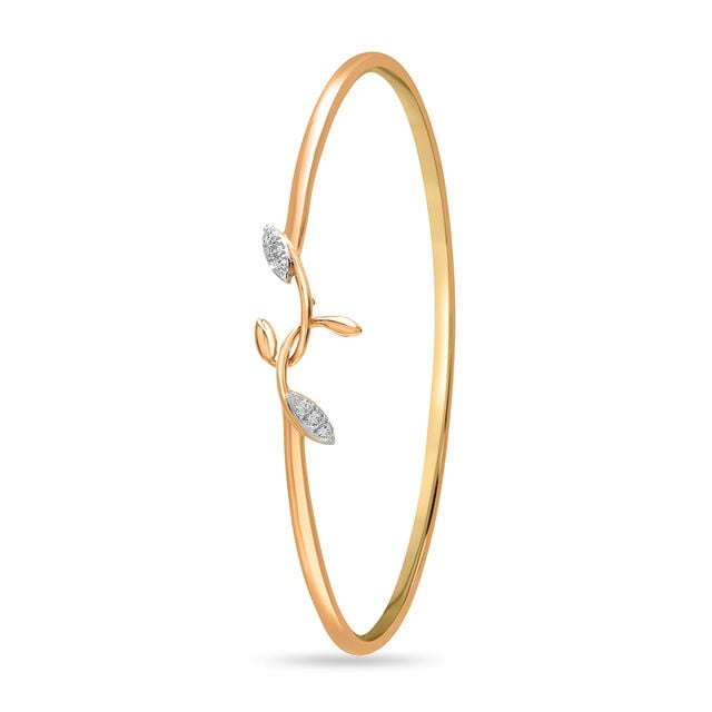 14KT Yellow Gold Functional Flair Diamond Bangle,,hi-res image number null