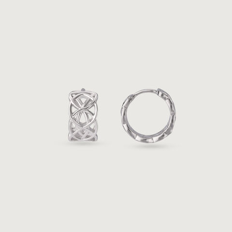Edgy Maze Silver Earrings