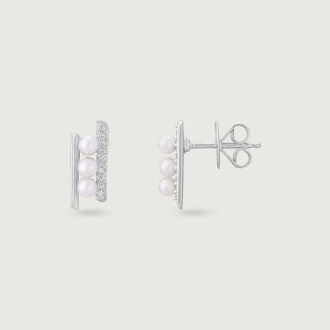 Triple Glow Silver Stud Earrings