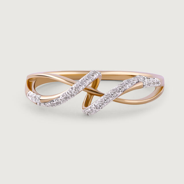 Flowing Grace Gold & Diamond Finger Ring,,hi-res image number null