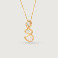 Lively Twist 14KT Diamond & Pearl Pendant,,hi-res view 3