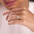Teardrop Sparkle Gold & Diamond Finger Ring,,hi-res view 2