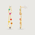 Contemporary Gemstone Cascade 14KT Drop Earrings,,hi-res view 3
