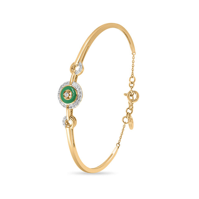 14KT Yellow Gold Diamond Bangle,,hi-res image number null