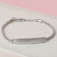 Sleek Statement Silver Bracelet,,hi-res view 1
