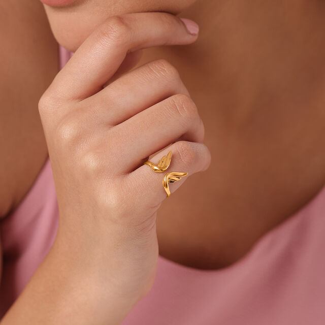 Whimsical Butterfly 14KT Gold Finger Ring for Her,,hi-res view 2
