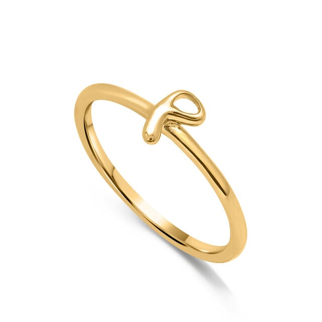 Letter P 14KT Yellow Gold Initial Ring,,hi-res image number null