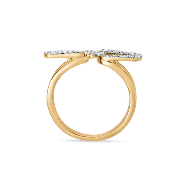 18 KT Glittering Yellow Gold Diamond Ring,,hi-res view 4