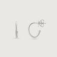 Dainty Drip Silver Hoop Earrings,,hi-res view 7