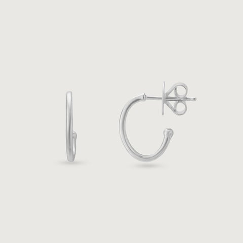 Dainty Drip Silver Hoop Earrings
