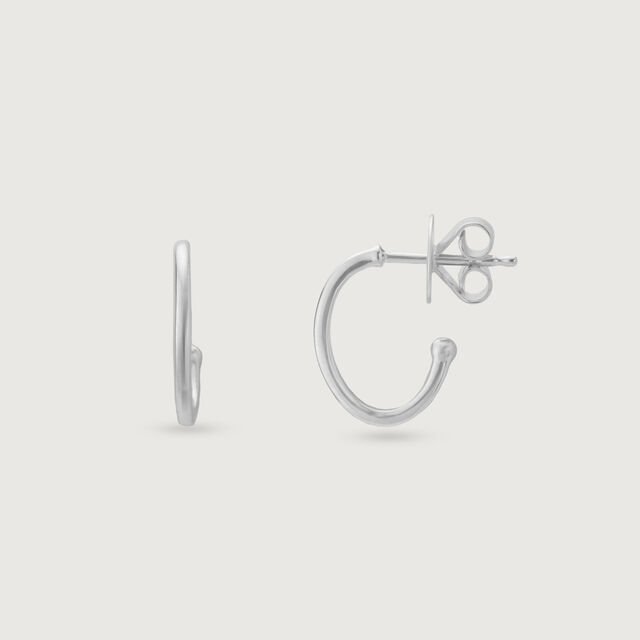 Dainty Drip Silver Hoop Earrings,,hi-res image number null