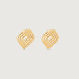 Layered Rhythm Gold Stud Earrings,,hi-res view 1