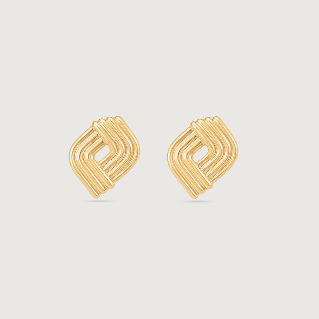 Layered Rhythm Gold Stud Earrings,,hi-res image number null