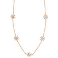 14KT Rose Gold Luminous Petalled Floral Diamond Necklace,,hi-res view 1