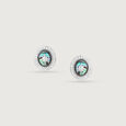 Starry Ocean Silver Stud Earrings,,hi-res view 3