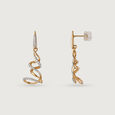 Dancing Diamond Cascade 14KT Yellow Gold Drop Earrings,,hi-res view 4