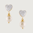 Heartfelt Harmony Gold & Diamond Drop Earrings,,hi-res view 3
