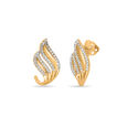 14 KT Yellow Gold Angel Wing Diamond Stud Earrings,,hi-res view 2