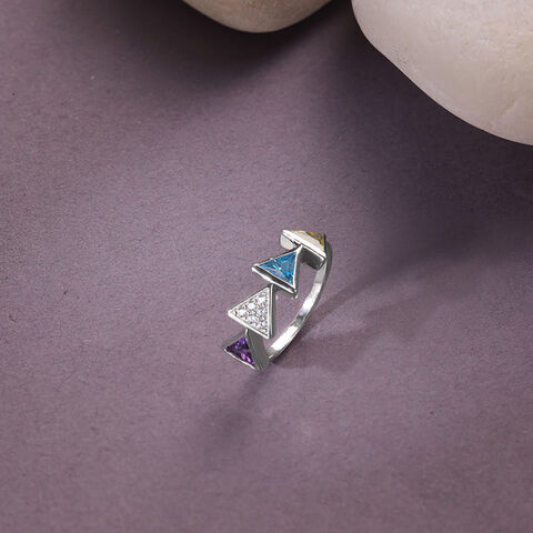 Glitter Pop Silver Finger Ring