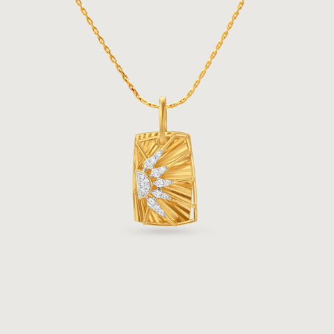 Solar Edge Diamond Pendant