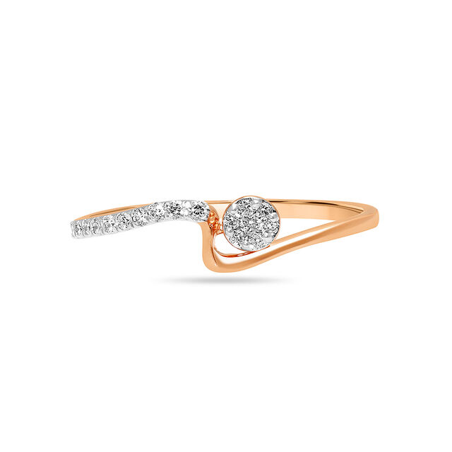 14KT Rose Gold Sparkling Connections Diamond Finger Ring,,hi-res view 1