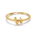 Letter W 14KT Yellow Gold Initial Ring,,hi-res view 3