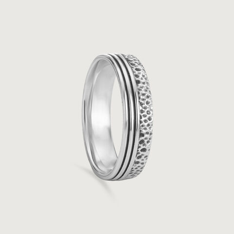 Textured Band Silver Ring