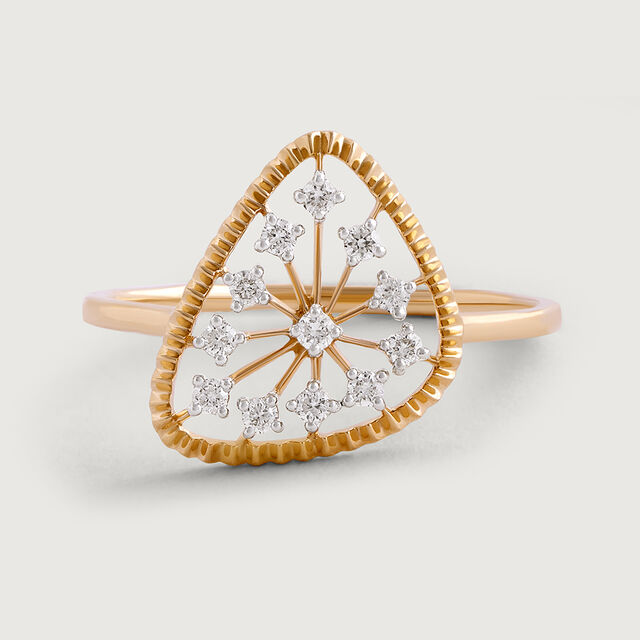 Radiant Bloom Gold & Diamond Finger Ring,,hi-res image number null