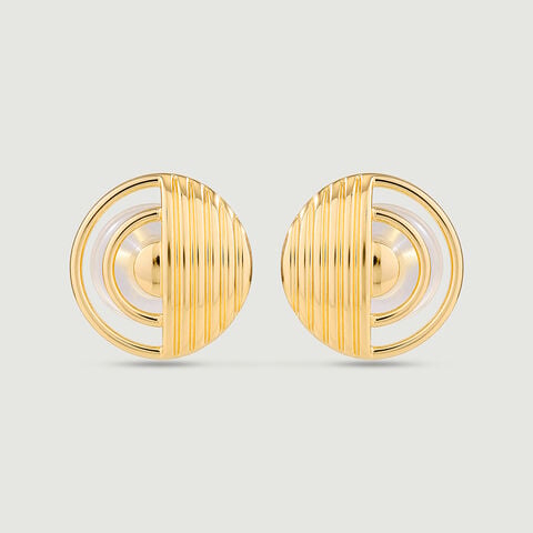 Radiant Concentric Gold Stud Earrings