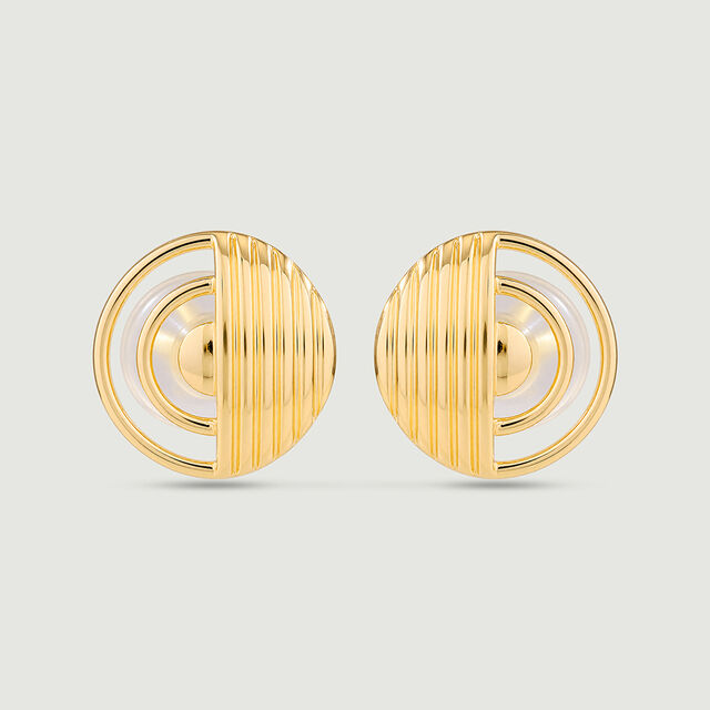 Radiant Concentric Gold Stud Earrings,,hi-res image number null