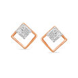 14KT Rose Gold Fine Geometric Diamond Stud Earrings,,hi-res view 1