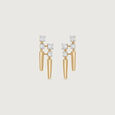 Linear Shift Diamond Stud Earrings,,hi-res view 3